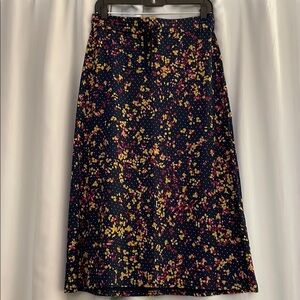 J Jill navy blue Floral Print Women's Skirt, size XS